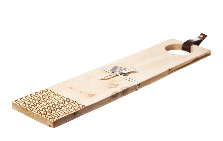 MoodCompanyNL - Serveerplank GEO Lang met leren handvat - 65x15 - Scottish Made - 5060426286612