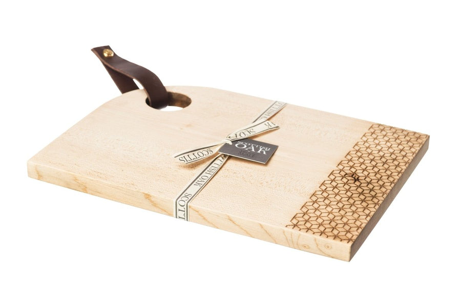 MoodCompanyNL - Serveerplank GEO Medium met leren handvat - 35x25 - Scottish Made - 5060426286551