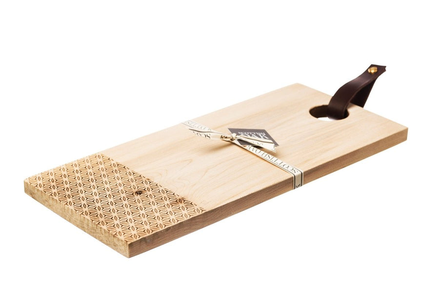 MoodCompanyNL - Serveerplank GEO met leren handvat Medium - 45x20 - Scottish Made - 5060426286711