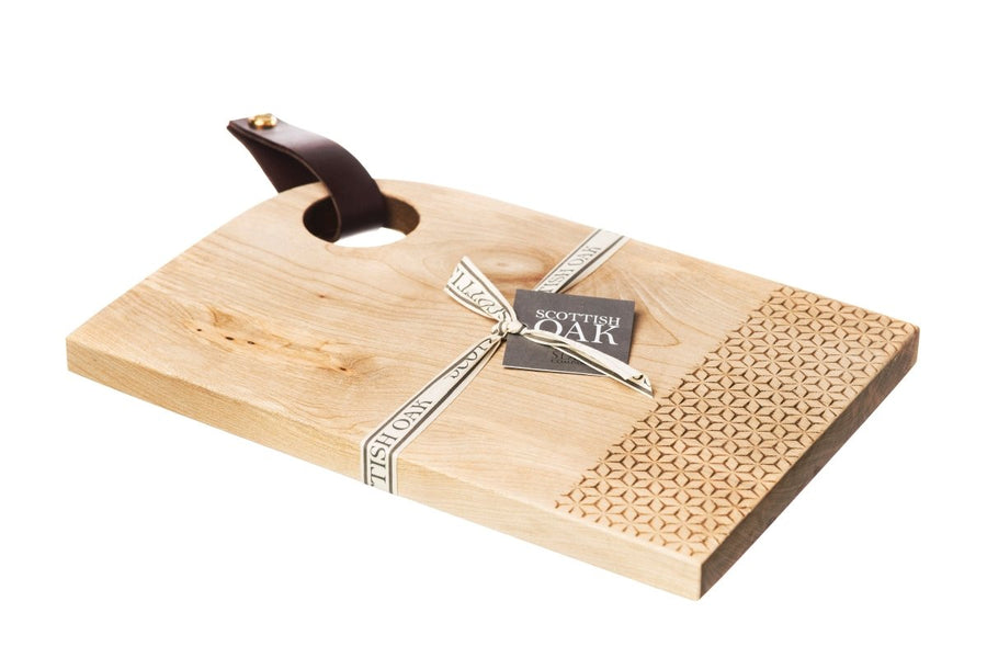 MoodCompanyNL - Serveerplank GEO Small met leren handvat - 30x20 - Scottish Made - 5060426286575