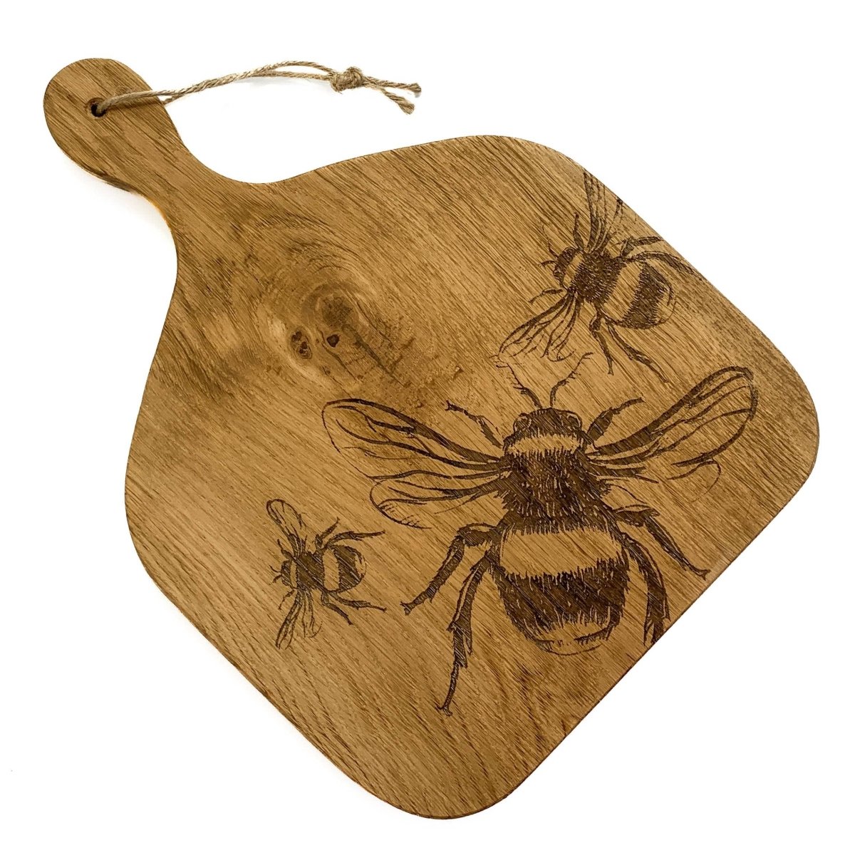 MoodCompanyNL - Serveerplank Peddel Bijen Medium - 35x25 - Schots Eikenhout - Scottish Made - 5060718719330