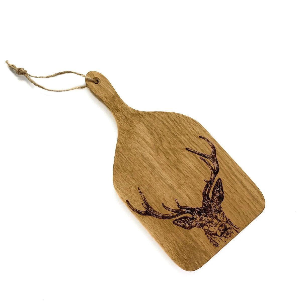 Serveerplank Peddel Edelhert Small - 30x15 - Schots Eikenhout - Scottish Made by MoodCompanyNL