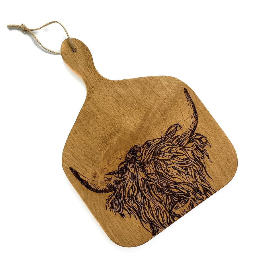 MoodCompanyNL - Serveerplank Peddel Schotse Hooglander Medium - 35x25 - Schots Eikenhout - Scottish Made - 5060718719316