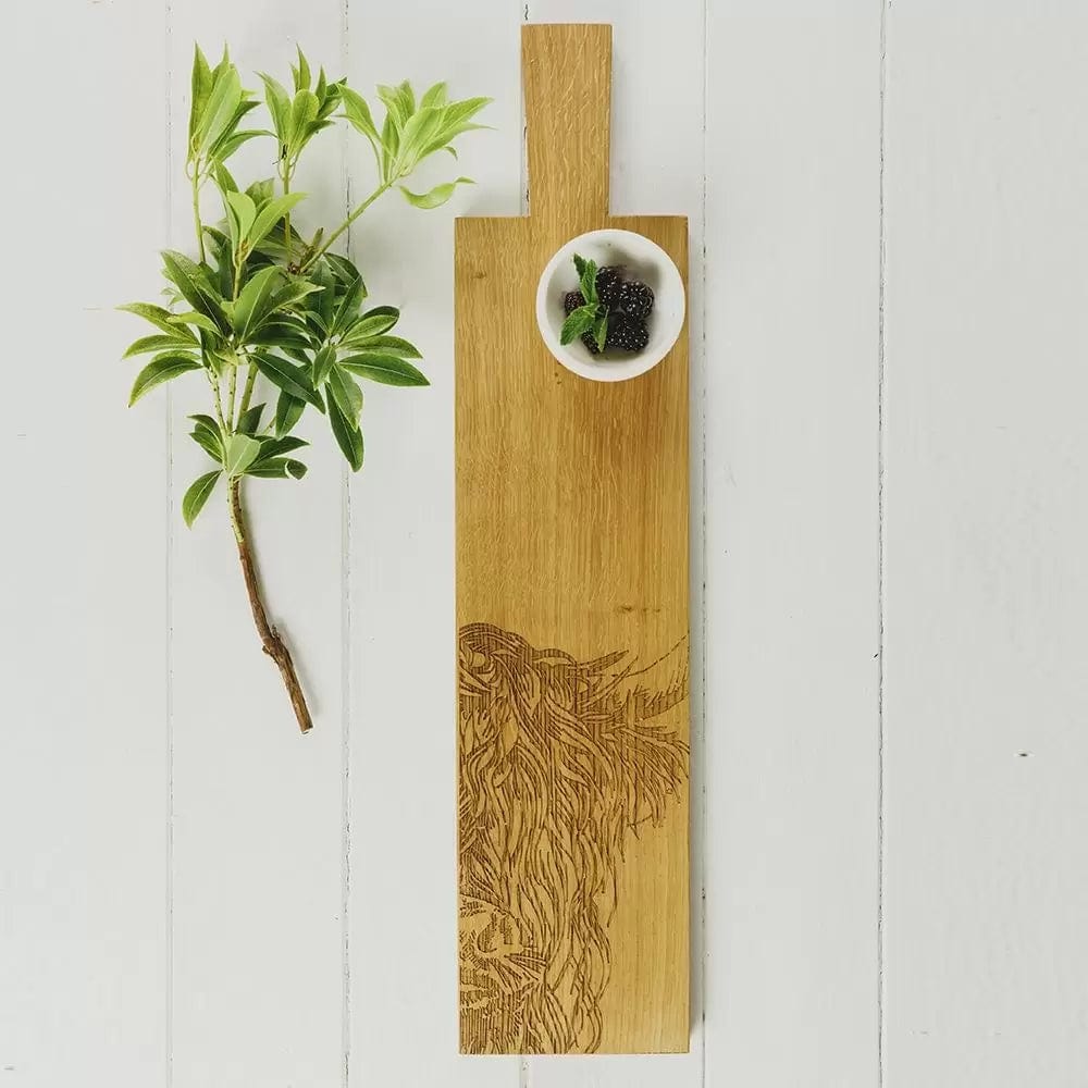 MoodCompanyNL - Serveerplank Schotse Hooglander Lang - 60x15 - Schots Eikenhout - Scottish Made - 5060426287763