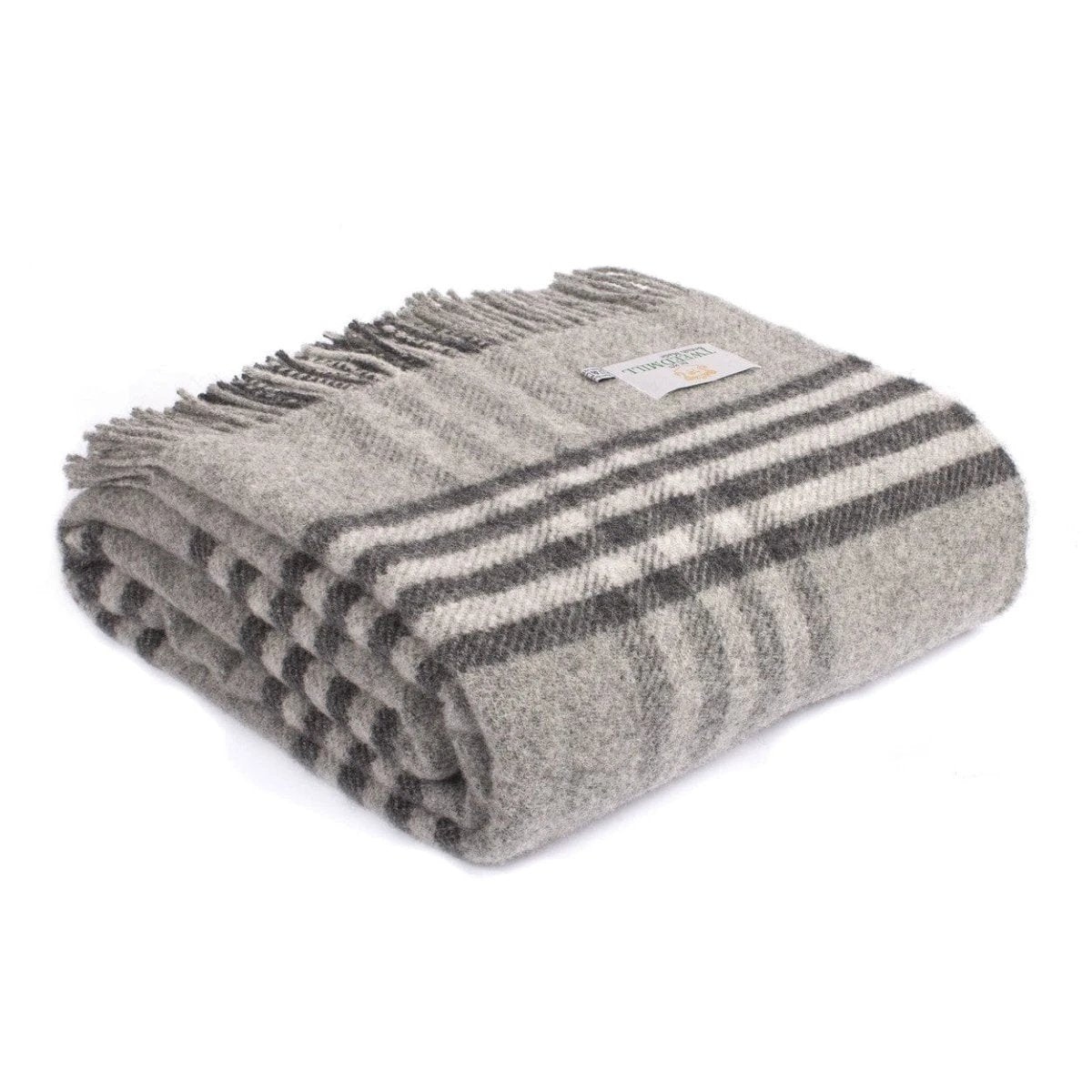 Sprei Grote Schotse Ruit Grijs - 140x240 - Nieuw Wol - Tweedmill UK by MoodCompanyNL