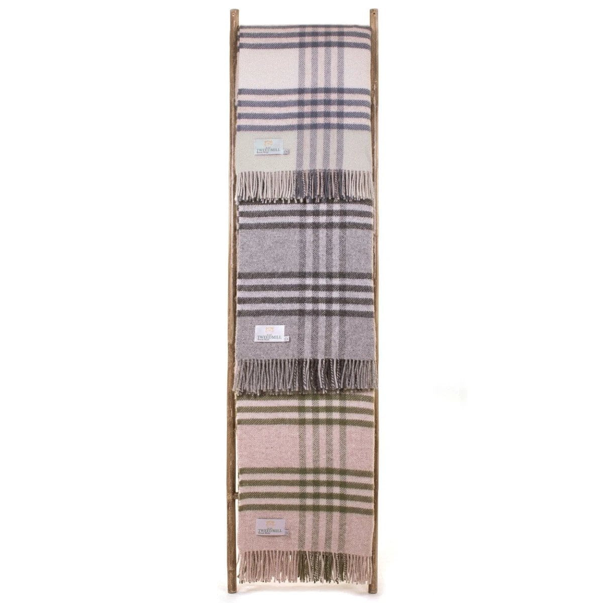 Sprei Grote Schotse Ruit Grijs - 140x240 - Nieuw Wol - Tweedmill UK by MoodCompanyNL