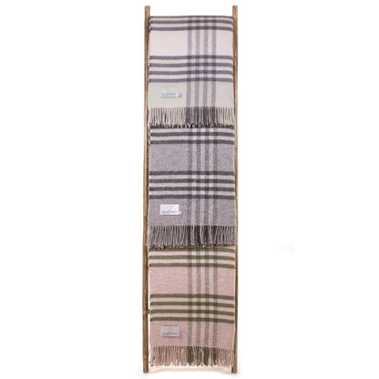 Sprei Grote Schotse Ruit Grijs - 140x240 - Nieuw Wol - Tweedmill UK by MoodCompanyNL