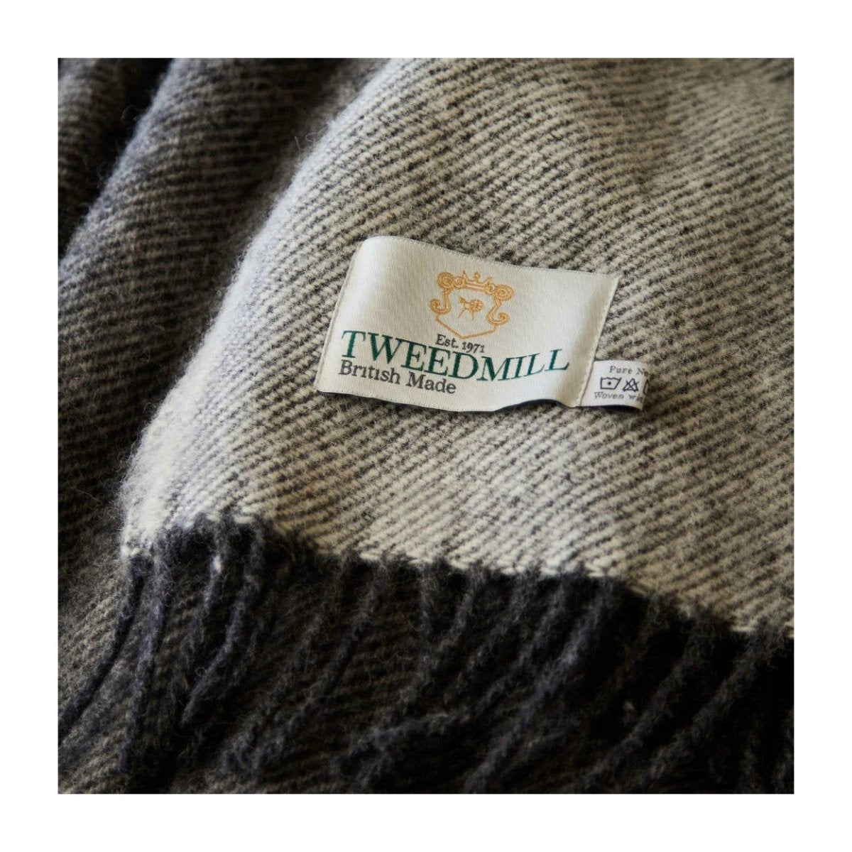 Sprei Paddock Check Charcoal – Pure New Wool – 140x240 - Tweedmill by Mood Company
