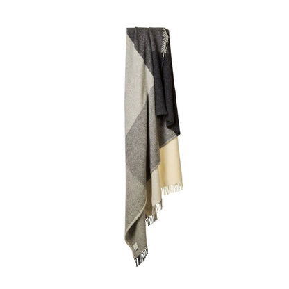 Sprei Paddock Check Charcoal – Pure New Wool – 140x240 - Tweedmill by Mood Company