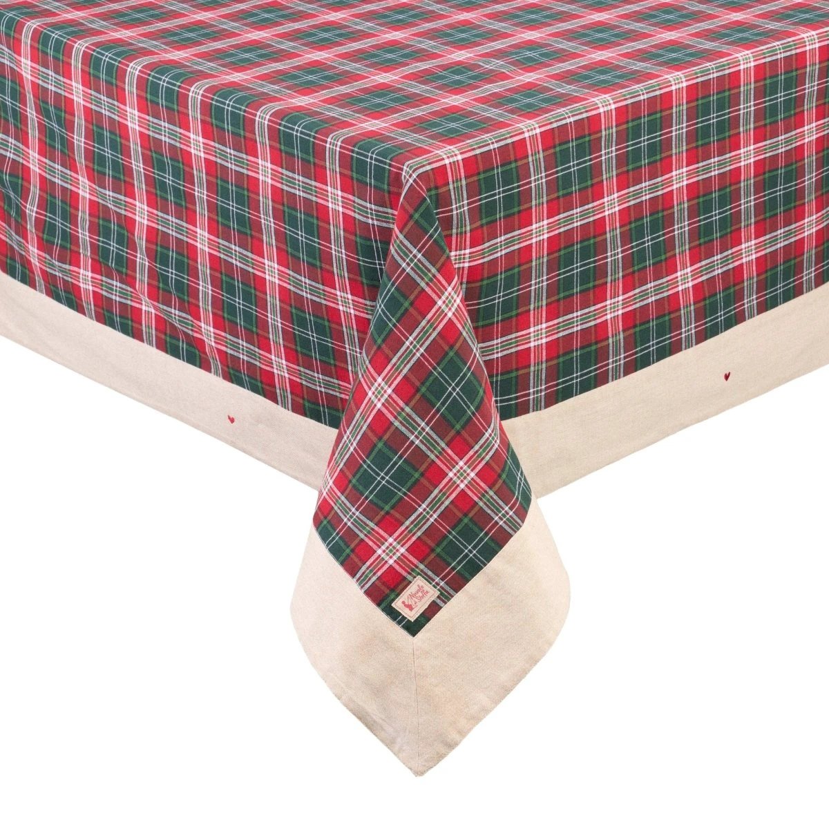 Tafelkleed tartan en beige - 140 x 240 cm - Queen - Nuvole di Stoffa by MoodCompanyNL
