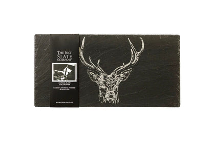 Tafelloper Edelhert - Gegraveerd - 50x25 - Leisteen - Just Slate Company Scotland by MoodCompanyNL