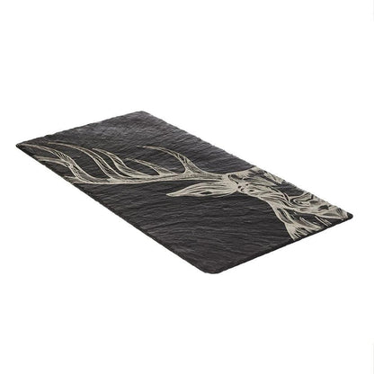 Tafelloper Edelhert Verticaal - Gegraveerd - 50x25 - Leisteen - Just Slate Company Scotland by MoodCompanyNL