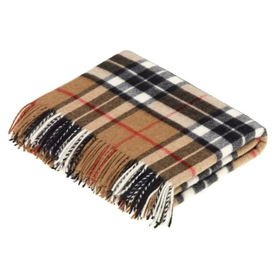 Plaid Tartan Camel Thompson - Merino Lamswol - 140x185 - Bronte by Moon Scotland by MoodCompanyNL