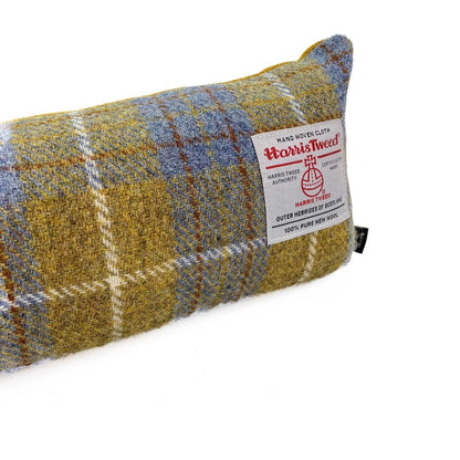 MoodCompanyNL - Tochtstopper Mosterdgeel Blauw - Harris Tweed - Verzwaard - 95 - 100 cm - Handgemaakt in Schotland - Caroline Wolfe Murray - 6095632538551