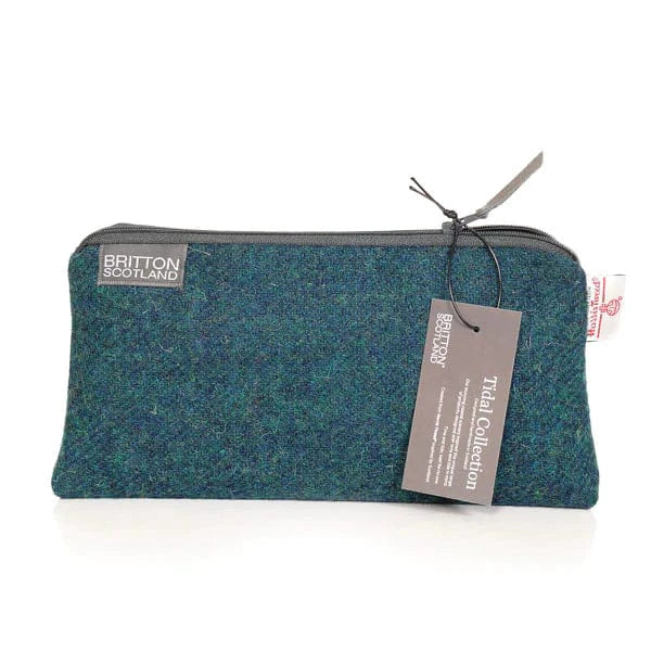 Toilettas Blauwgroen gemêleerd - Harris Tweed - Amy Britton by MoodCompanyNL