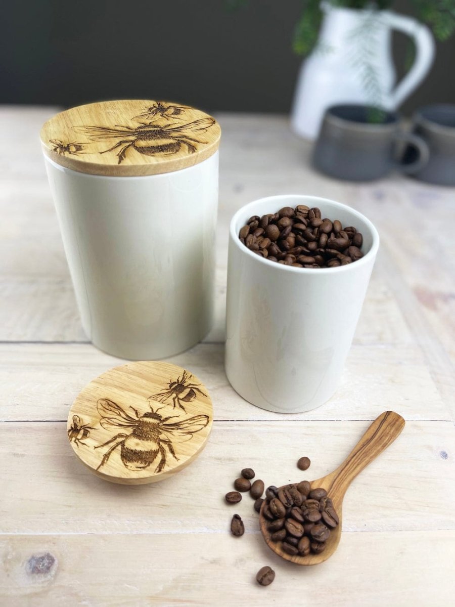 MoodCompanyNL - Voorraadpot Bijen Medium - 16x11 - Gegraveerd - Scottish Made - 5060949550054