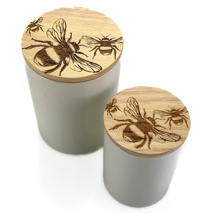 MoodCompanyNL - Voorraadpot Bijen Small - 13x9 - Gegraveerd - Scottish Made - 5060949550047