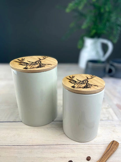 Voorraadpot Edelhert Medium - 16x11- Gegraveerd - Scottish Made by MoodCompanyNL