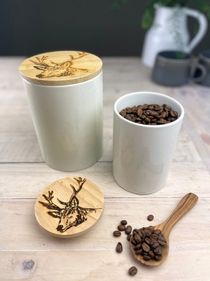 MoodCompanyNL - Voorraadpot Edelhert Small - 13x9 - Gegraveerd - Scottish Made - 5060949550238