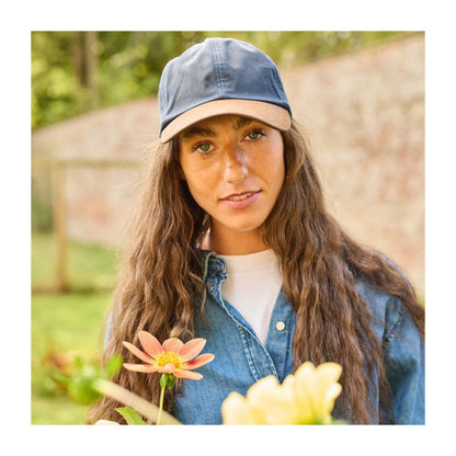 Wax Baseball Cap Blauw – Waxed Cotton Pet met Leren Klep (Made in UK) by Mood Company