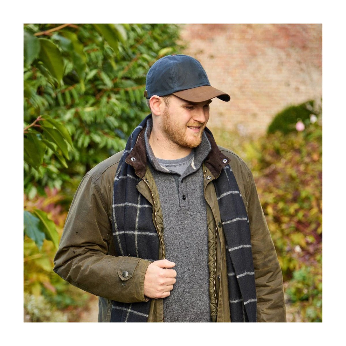 Wax Baseball Cap Blauw – Waxed Cotton Pet met Leren Klep (Made in UK) by Mood Company