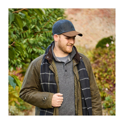 Wax Baseball Cap Blauw – Waxed Cotton Pet met Leren Klep (Made in UK) by Mood Company