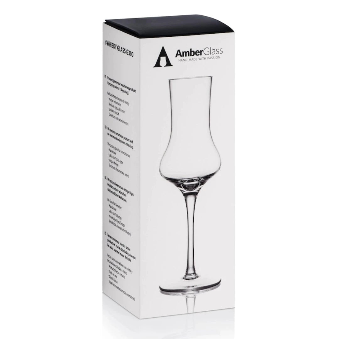 Whiskyglas G300 – 100 ml – handgemaakt – Amber Glass by Mood Company