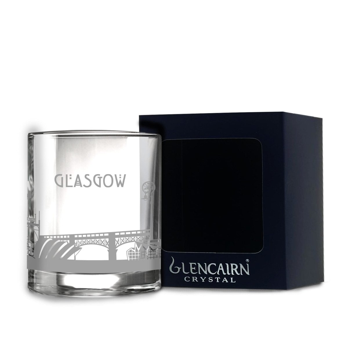 MoodCompanyNL - Whiskyglas Skyline Glasgow - Gegraveerd - Glencairn Crystal Scotland - 6091028318349