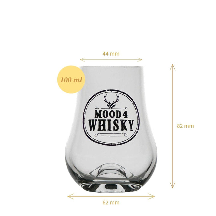 Mood Company - Whiskyglas 'Whisky Taster' met logo - 100 ml - proefglas - 5 +1 Gratis - Groothandelsverpakking - Mood4Whisky - 6151208910920
