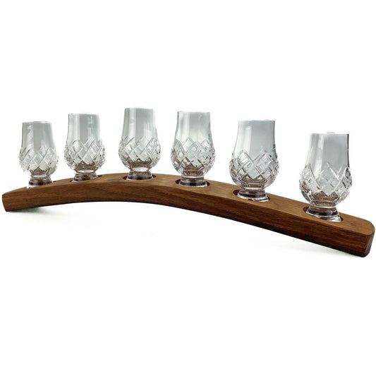 MoodCompanyNL - Whiskyglashouder van oude whiskyvaten met 6 Glencairn Cut Whiskyglazen - Darach en Glencairn Crystal Scotland - 6091041666663