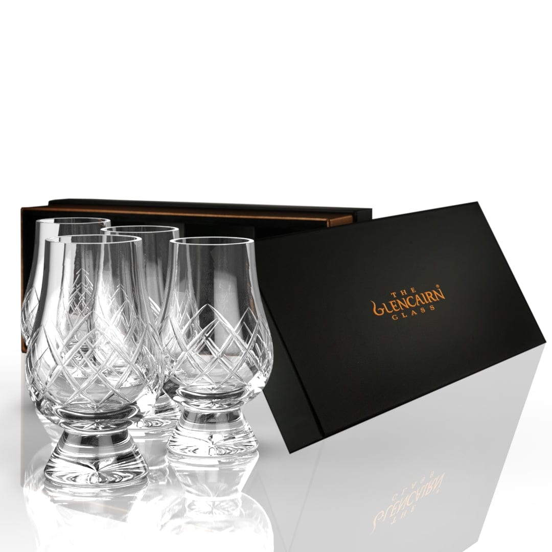 MoodCompanyNL - Whiskyglazen Cut 4 stuks - Geschenkverpakking - Loodkristal - Glencairn Crystal Scotland - 6151215861802