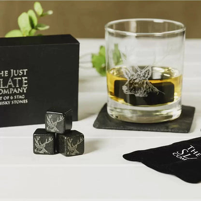 Whiskystenen Edelhert - Gegraveerd - Just Slate Company Scotland by MoodCompanyNL