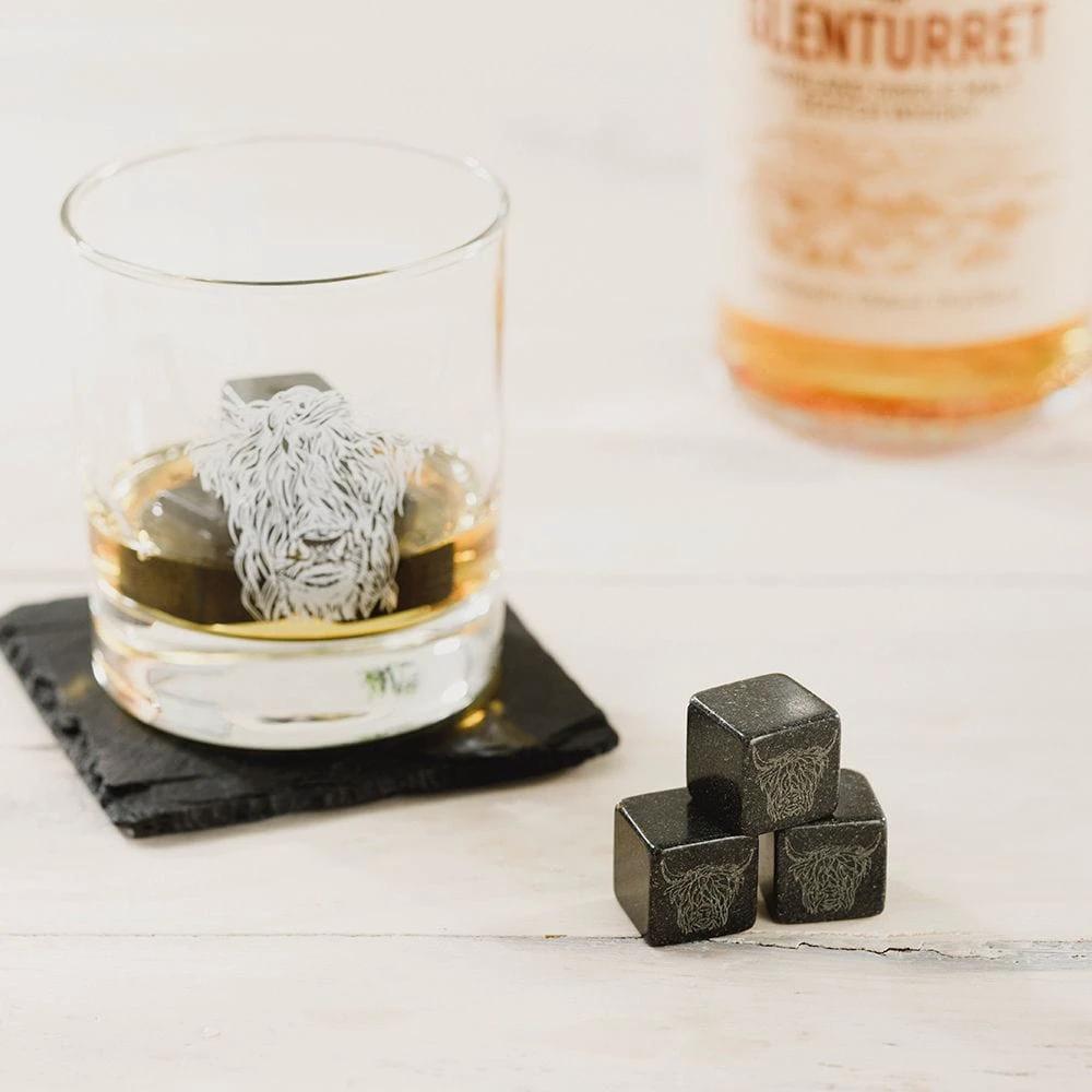 Whiskystenen Schotse Hooglander - Gegraveerd - Just Slate Company Scotland by MoodCompanyNL