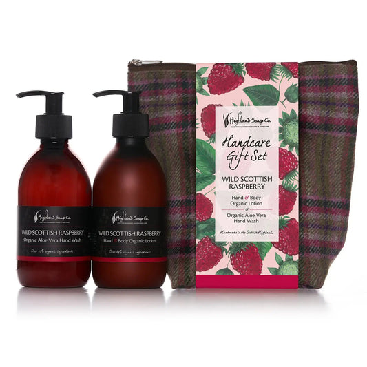 MoodCompanyNL - Wild Scottish Raspberry – Fruitig & Zoet - Cadeauset Handverzorging – Handzeep, Lotion & Tas - 5060614510260